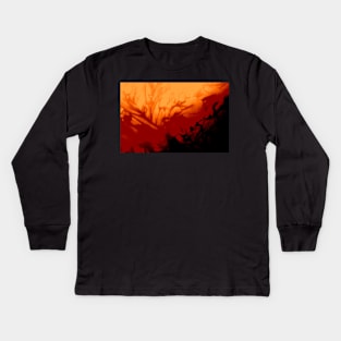 FIRE ORANGE FROST Kids Long Sleeve T-Shirt